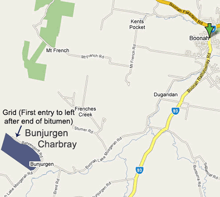 Map showing location of Bunjurgen Charbray Location of Bungurgen Charbray